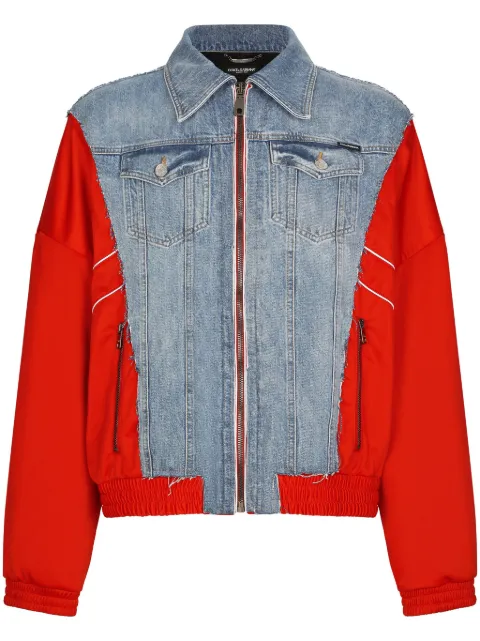 Dolce & Gabbana distressed-effect panelled denim jacket Blue G9ABMDGF785