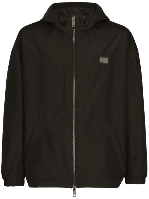 Dolce & Gabbana logo-tag hooded jacket Black G9ABQTHUMEXN0000