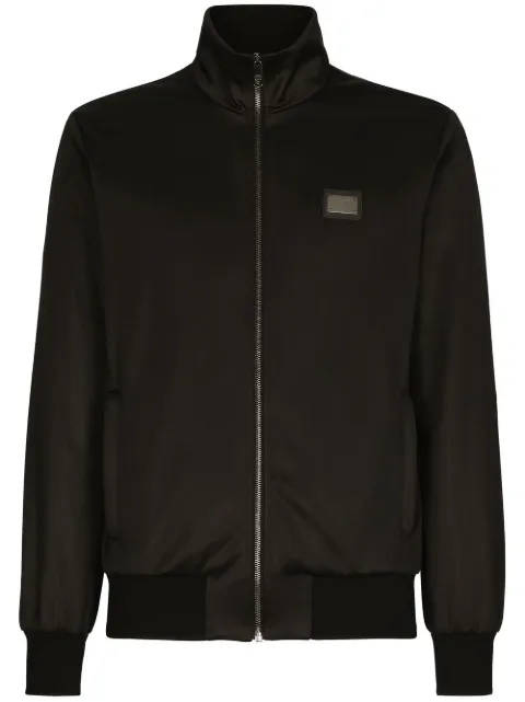 Dolce & Gabbana logo-tag zip-up sweatshirt Black G9ABKTHU7B0N0000