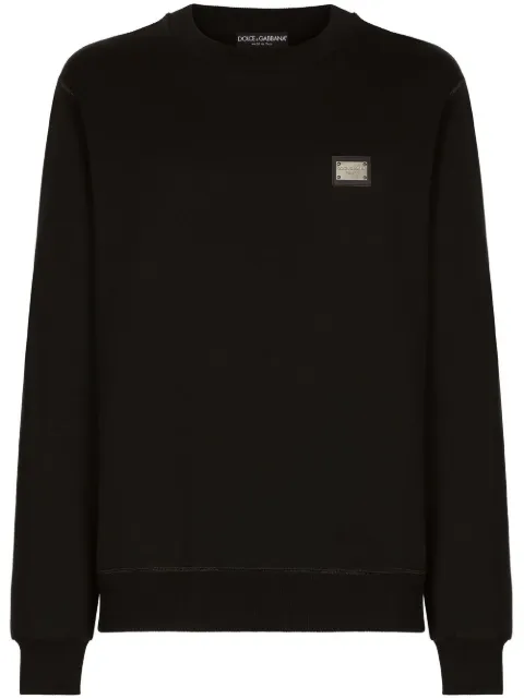 Dolce & Gabbana logo-tag cotton sweatshirt Black G9ABJTG7F2G