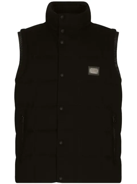 Dolce & Gabbana logo-tag padded vest Black G9ABGTGF790