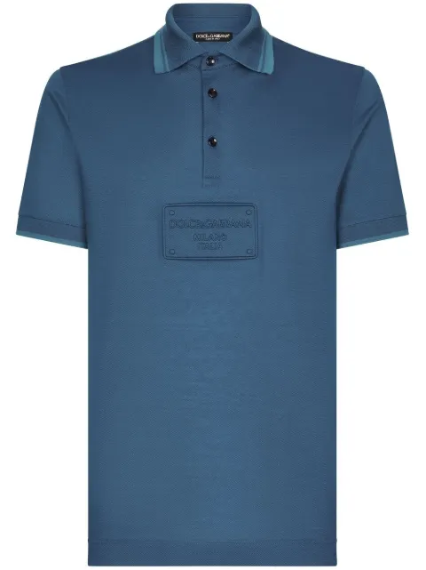Dolce & Gabbana embroidered-logo polo shirt Blue G8PB4ZFU7AT