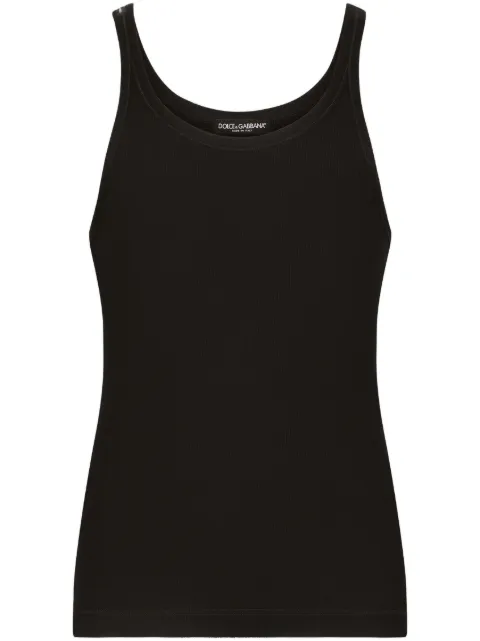 Dolce & Gabbana fine-rib tank top Black G8PA8TFU7AV