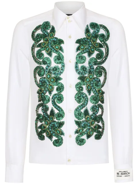 Dolce & Gabbana embroidered poplin shirt White G5KO2ZFU5T9