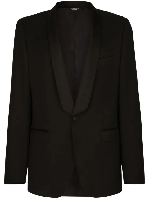 Dolce & Gabbana Sicilia-fit single-breasted blazer Black G2RU1TFUBE7