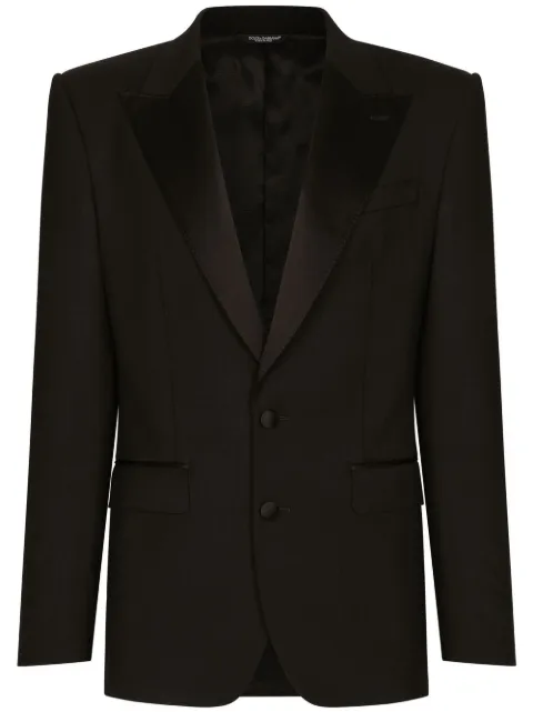 Dolce & Gabbana Sicilia-fit single-breasted tuxedo blazer Black G2PQ4TGG150