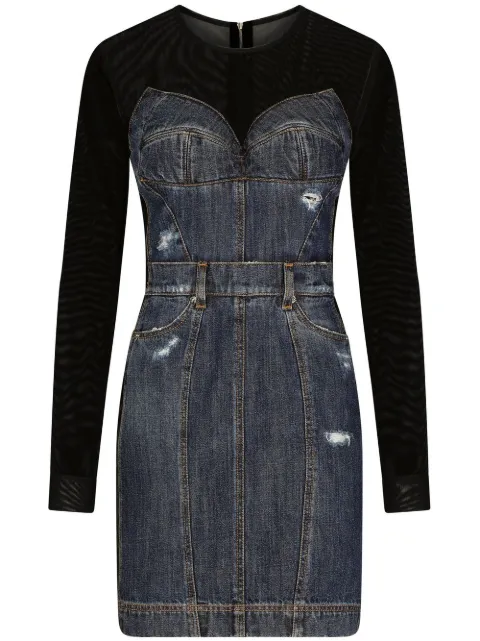 Dolce & Gabbana long-sleeve denim minidress Blue F6AZTDG8HX3