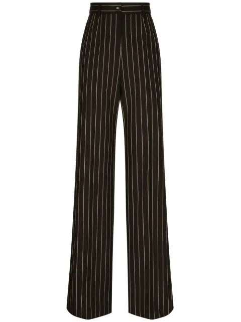 Dolce & Gabbana pinstriped wide-leg trousers Black FTCPNTFRBC3