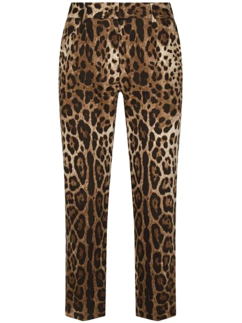 Dolce & Gabbana leopard-print tailored trousers Brown FTAGNTFSFAG