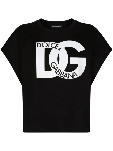Dolce & Gabbana logo-print cotton T-shirt Black F8Q56ZG7G3E