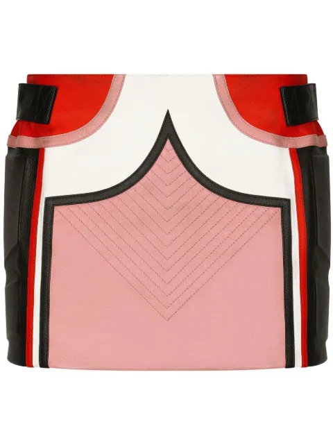 Dolce & Gabbana colour-block decorative-stitching miniskirt Pink F4CDMLGDAPI