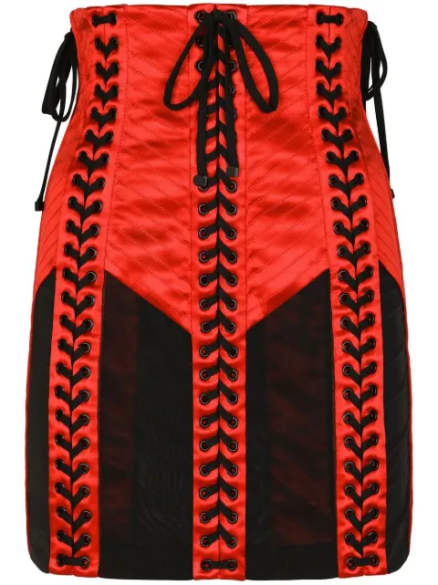 Dolce & Gabbana eyelet-detail corset mini skirt Red F4CBFTFURAD