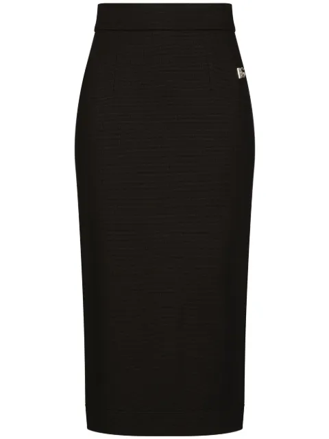 Dolce & Gabbana milano rib midi skirt Black F4B6UTFUGPN