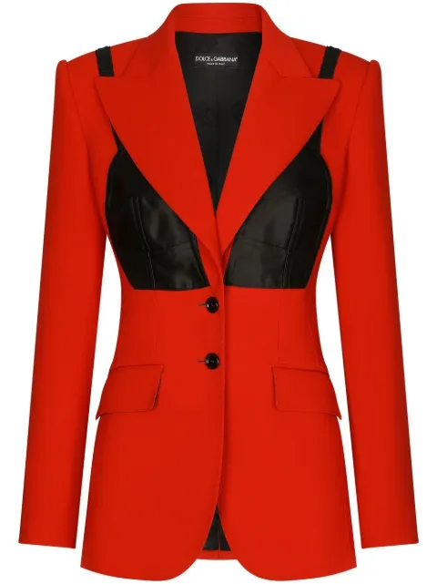 Dolce & Gabbana bustier-panel tailored blazer Red F29URTFUCC6