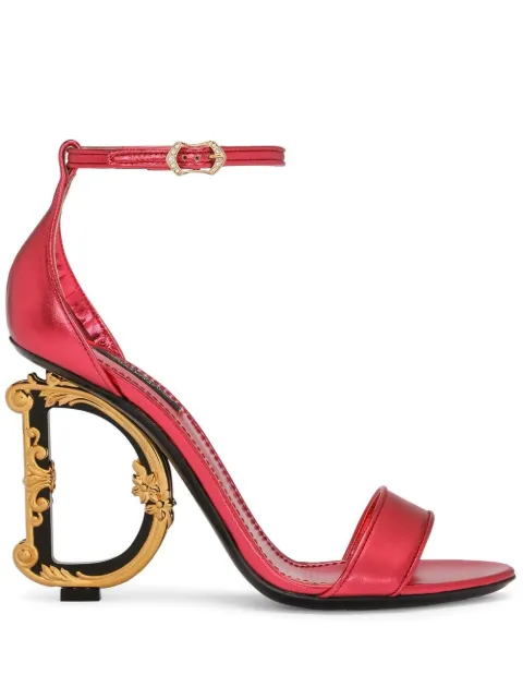 Dolce & Gabbana Baroque DG 105mm leather sandals Red CR0739A1016