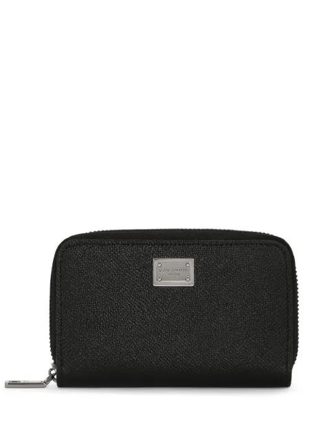Dolce & Gabbana logo-tag leather zip-around wallet Black BP2522AG219