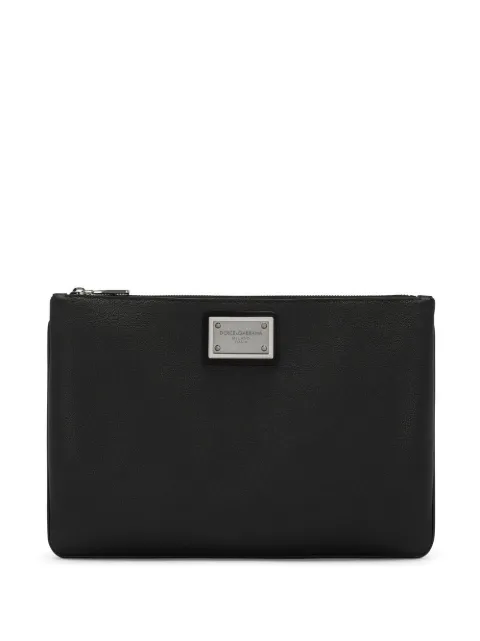 Dolce & Gabbana logo-plaque clutch bag Black BM2248AD447