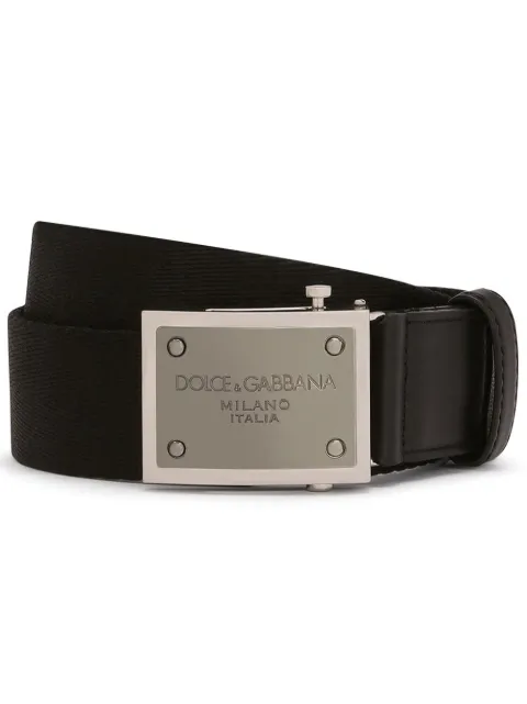 Dolce & Gabbana logo-tag leather belt Black BC4771AG654