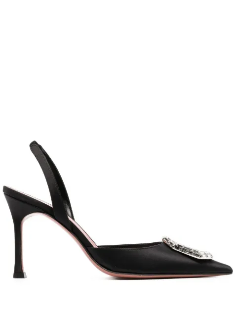 Amina Muaddi 90mm Camelia slingback pumps Black CAMELIASLING90SATIN