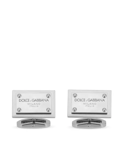Dolce & Gabbana logo-plaque square-shape cufflinks Silver WFP1T1W1111