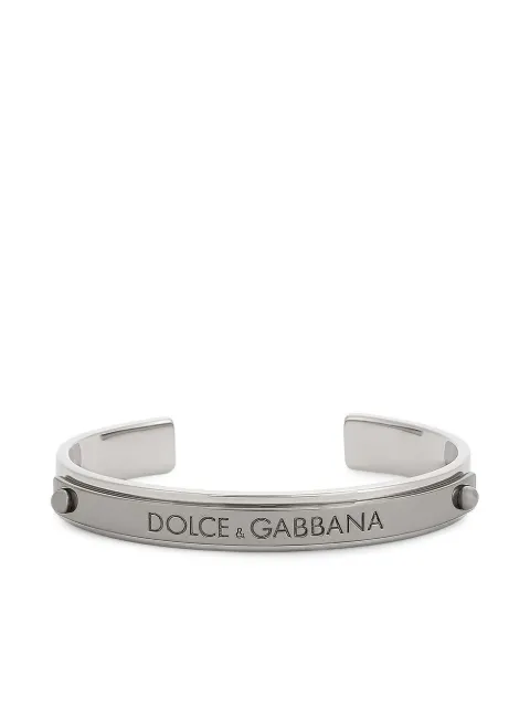 Dolce & Gabbana engraved-logo cuff bracelet Silver WBP1T1W1111