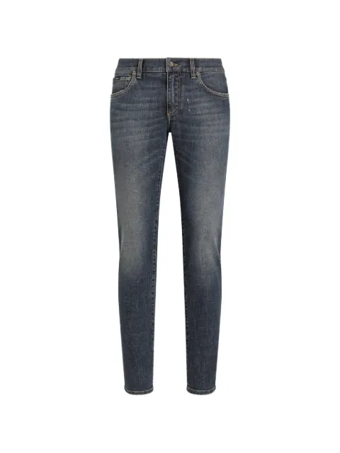 Dolce & Gabbana logo-appliqué skinny jeans Blue GY07LDG8GW9