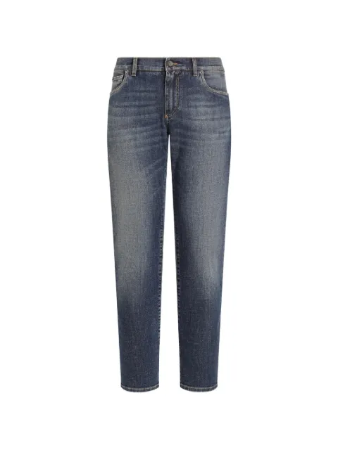 Dolce & Gabbana logo-appliqué slim-cut jeans Blue GY07CDG8GW9