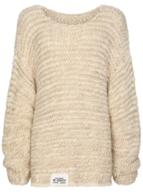 Dolce & Gabbana open-knit round-neck jumper Neutrals GXP56TJFMA3