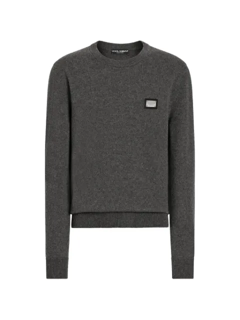Dolce & Gabbana logo-tag wool jumper Brown GXO39TJEMQ4S8292