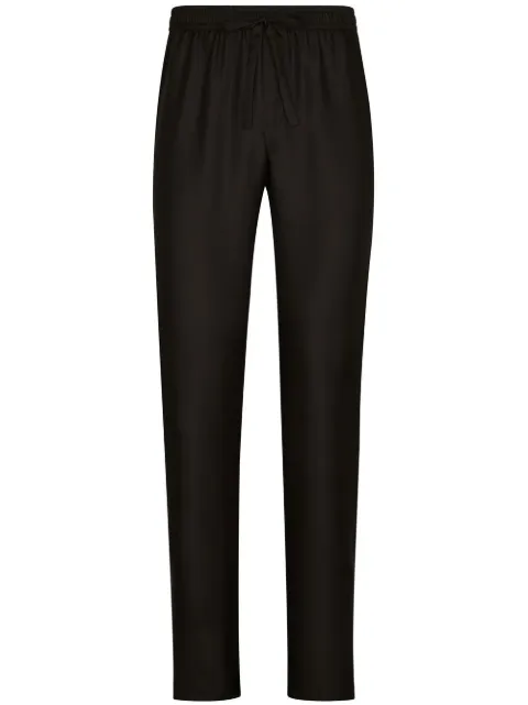 Dolce & Gabbana logo-embroidered silk jogging pants Black GVCRAZGF856