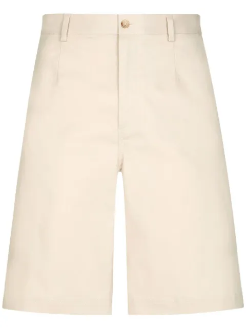 Dolce & Gabbana logo-tag stretch-cotton shorts Neutrals GVC4HTFUFMJ
