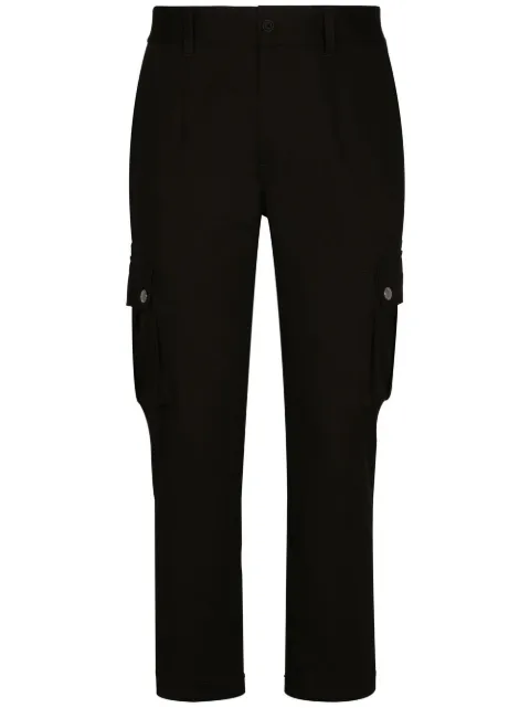 Dolce & Gabbana logo-tag cargo trousers Black GVB4ETFUFJU