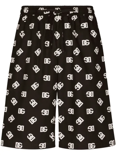Dolce & Gabbana monogram cotton Bermuda shorts Black GV37ATHS5OO