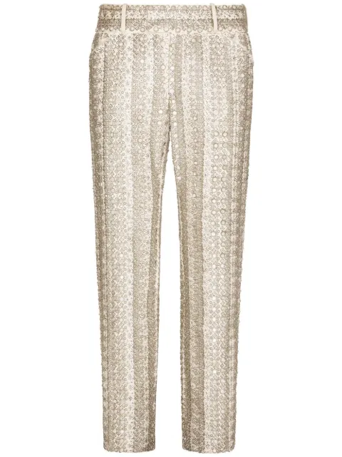 Dolce & Gabbana embroidered tailored trousers White GV1RMZGG139