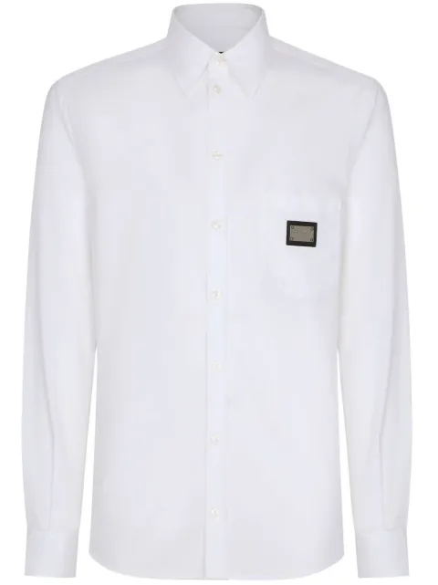 Dolce & Gabbana logo-plaque pocket shirt White G5JG4TFU5U8