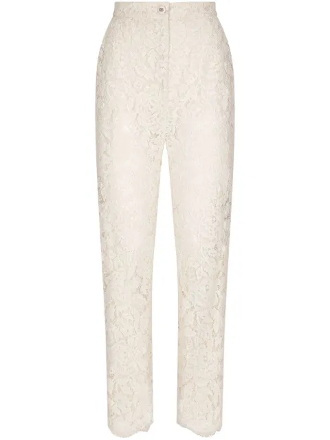Dolce & Gabbana floral-lace trousers White FTAM2TFLRE1