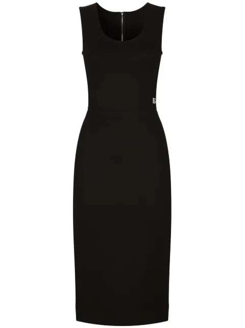 Dolce & Gabbana Milano-rib sleeveless midi dress Black F6ARNTFUGPN