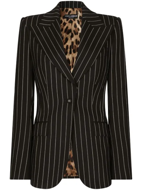 Dolce & Gabbana Turlington pinstripe single-breasted blazer Black F29UCTFRBC3