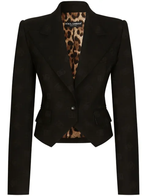 Dolce & Gabbana Spencer jacquard wool blazer Black F29UATFJBAK