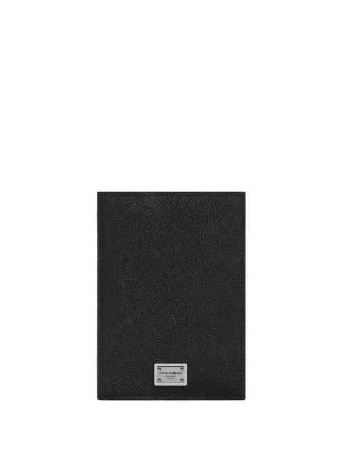 Dolce & Gabbana logo-tag leather passport holder Black BP2215AG219