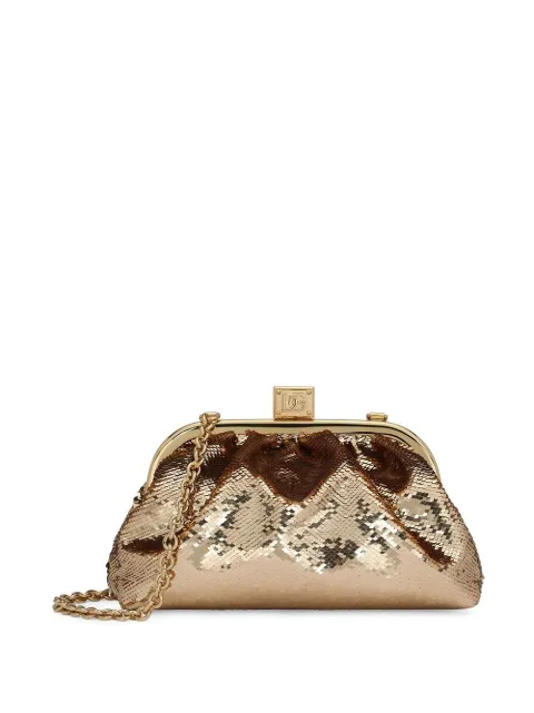 Dolce & Gabbana Maria sequined clutch Gold BB7368AH644