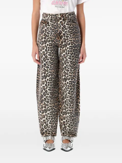 GANNI leopard-print tapered jeans Neutrals J1184
