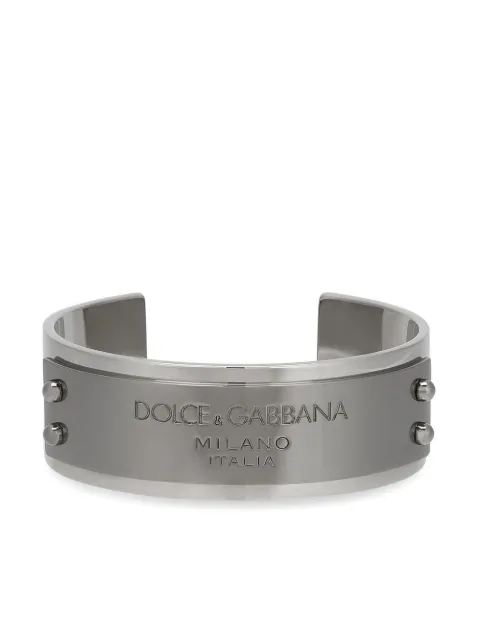 Dolce & Gabbana engraved-logo cuff bracelet Silver WBP1T2W1111