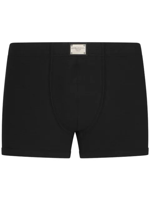 Dolce & Gabbana logo-plaque cotton boxers Black M4E28JOUAIG