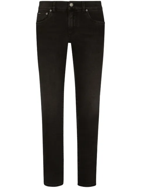 Dolce & Gabbana logo-appliqué skinny jeans Black GY07LDG8HW4
