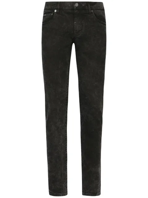 Dolce & Gabbana marble-effect skinny jeans Black GY07LDG8HD5