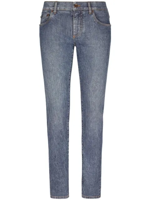 Dolce & Gabbana logo-appliqué skinny jeans Blue GY07LDG8HA7