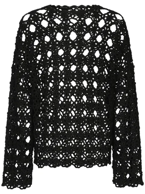 Dolce & Gabbana open-knit cotton jumper Black GXO58TJACX6