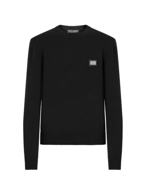 Dolce & Gabbana logo-tag wool jumper Black GXO39TJEMQ4