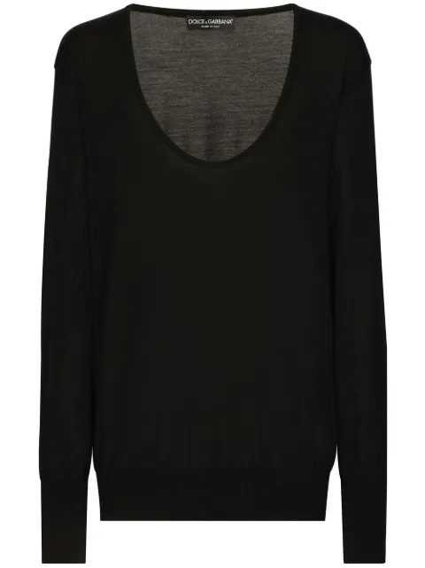 Dolce & Gabbana round-neck virgin-wool jumper Black GXO03TJCVB0